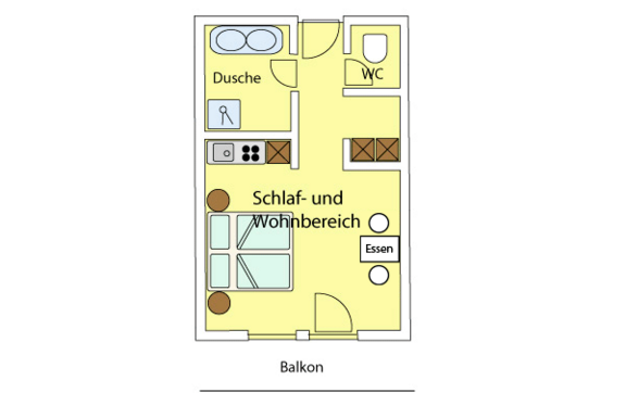 1-Raum-Komfort-Appartement