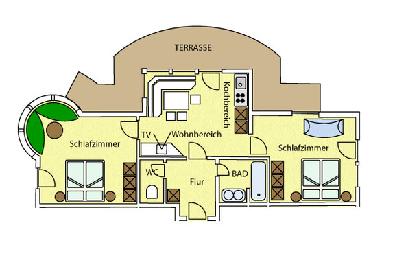 3-Raum-Luxus-Appartement (max. 6 Pers.)